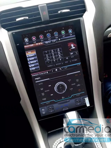 Автомагнитола Ford Mondeo 5 (с 2015г.в. ...) климат (поддерживает все комплектации, в т.ч. вентиляция сидений) CARMEDIA ZF-1809-DSP-X6-64 Tesla-Style