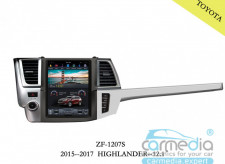 Головное устройство Tesla Style для Toyota Highlander 2015-2017 ( CARMEDIA ZF-1207-DSP )