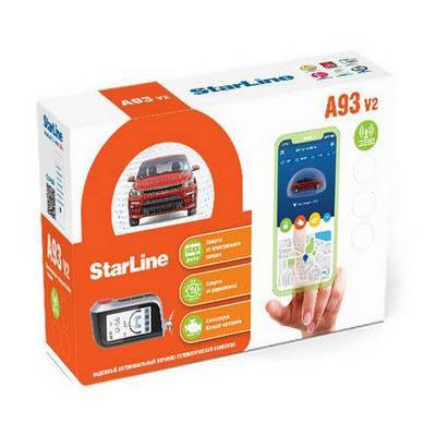 Автосигнализация StarLine А93 v2 GSM пейджер ж/к, автозапуск